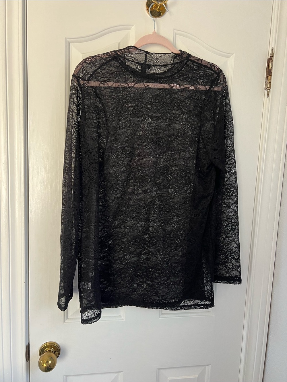 Torrid Sheer Black Lace Long Sleeve Top